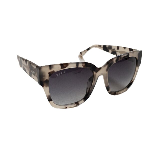 Diff Bella II Gradient Square Sunglasses Cream Tortoise Retro Oversized - Picture 6 of 13